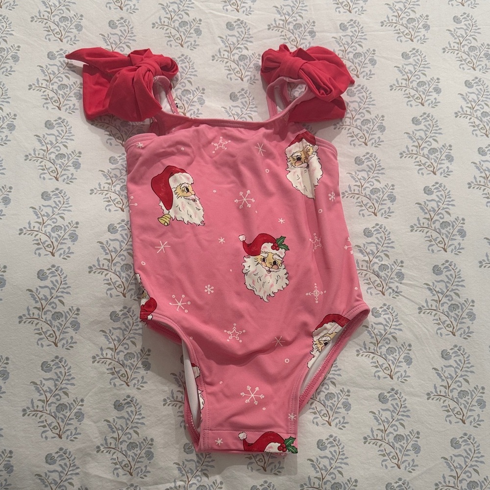 The Beaufort Bonnet Company Pink Santa Bodysuit